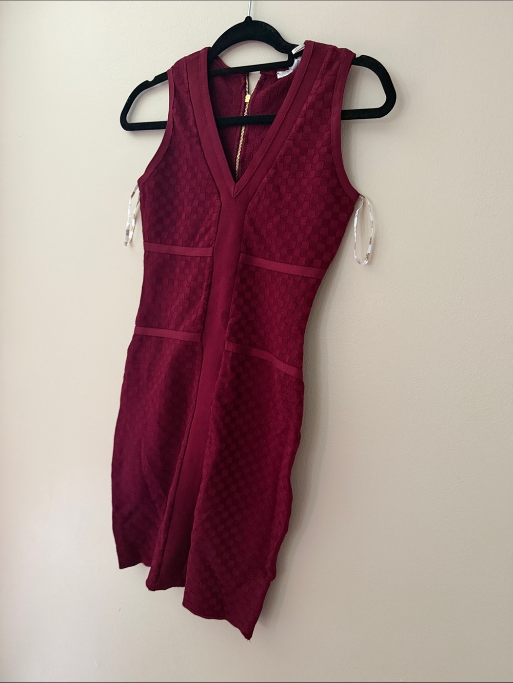 Stretta Burgundy Sleeveless Mini Dress